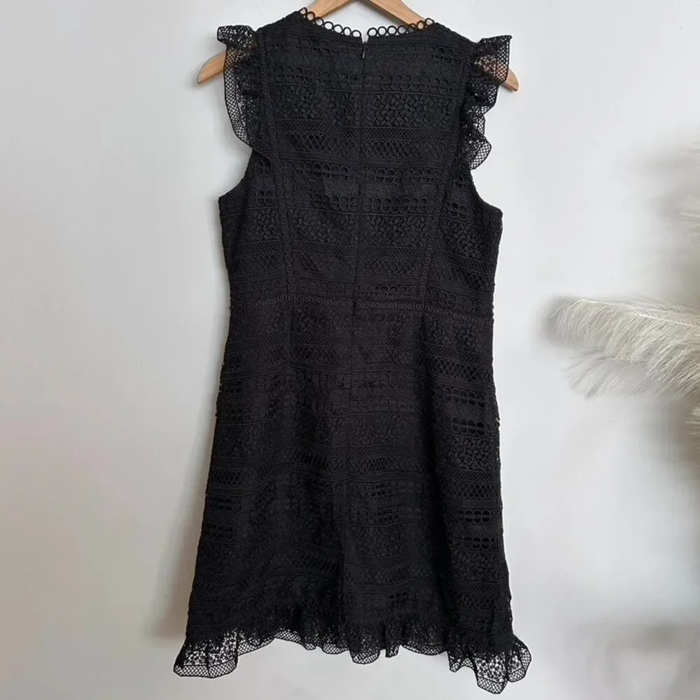 J.Crew Cap-sleeve ruffle dress in mixed lace